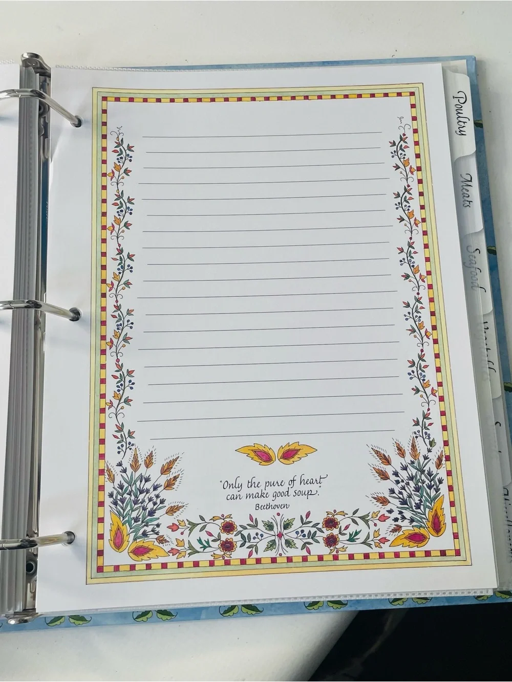 The Family Recipe Collection Book - Blue & Green Floral Cover